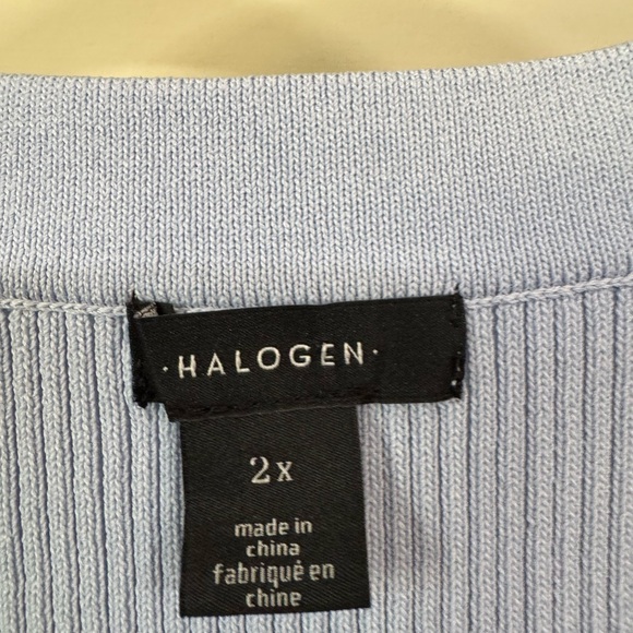 Halogen Light Blue Ribbed Cardigan - Picture 5 of 5